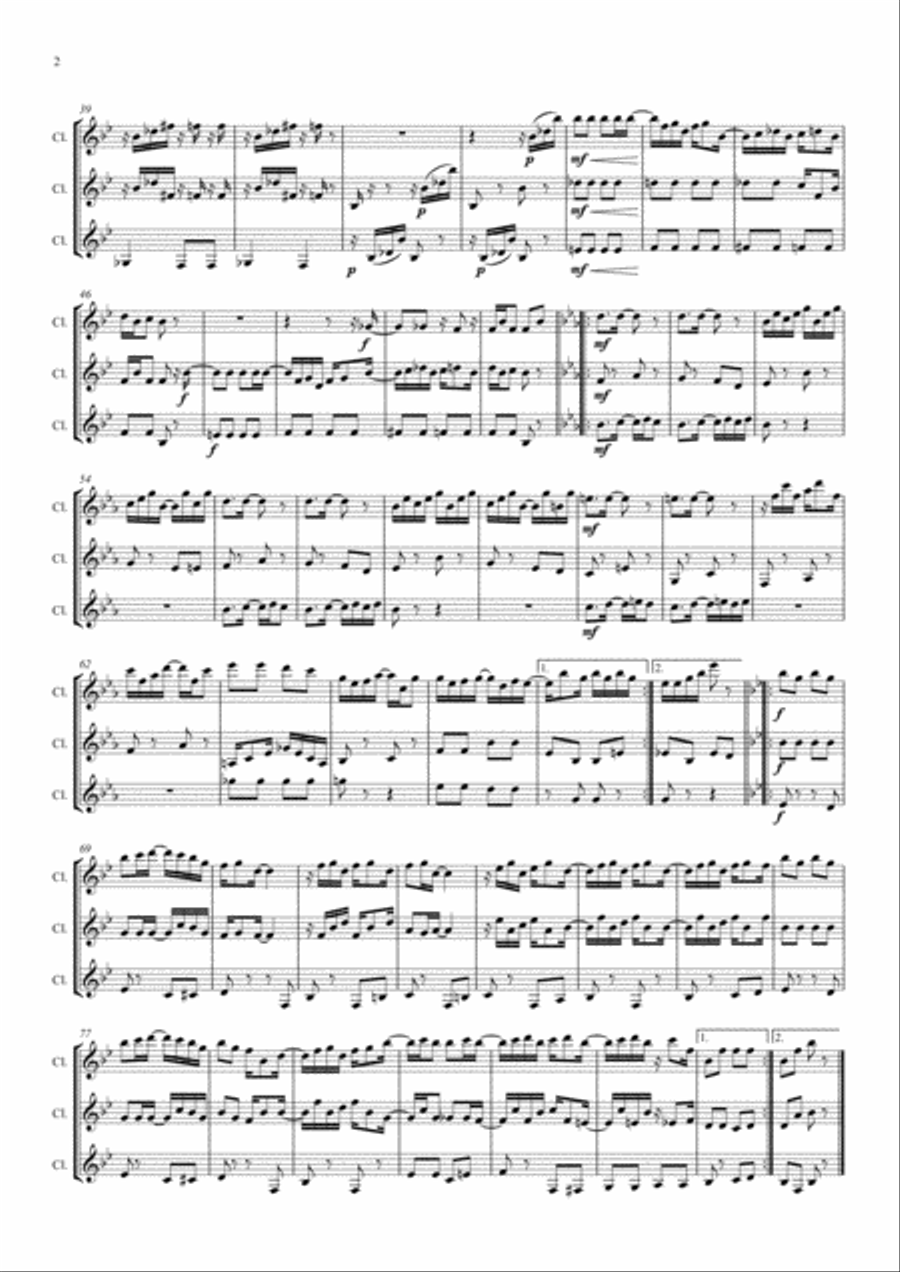 Scott Joplin: Maple Leaf Rag - clarinet trio Clarinet Trio scores gallery preview page 2