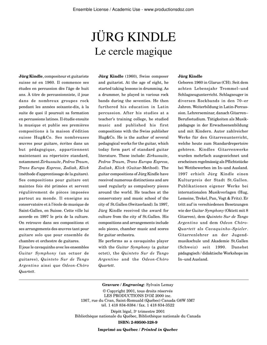 Le cercle magique Le cercle magique Classical Guitar scores gallery preview page 1