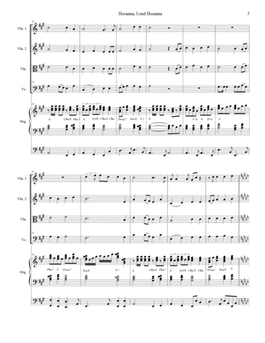 Hosanna, Loud Hosanna (String Quartet - Organ accompaniment) image number null