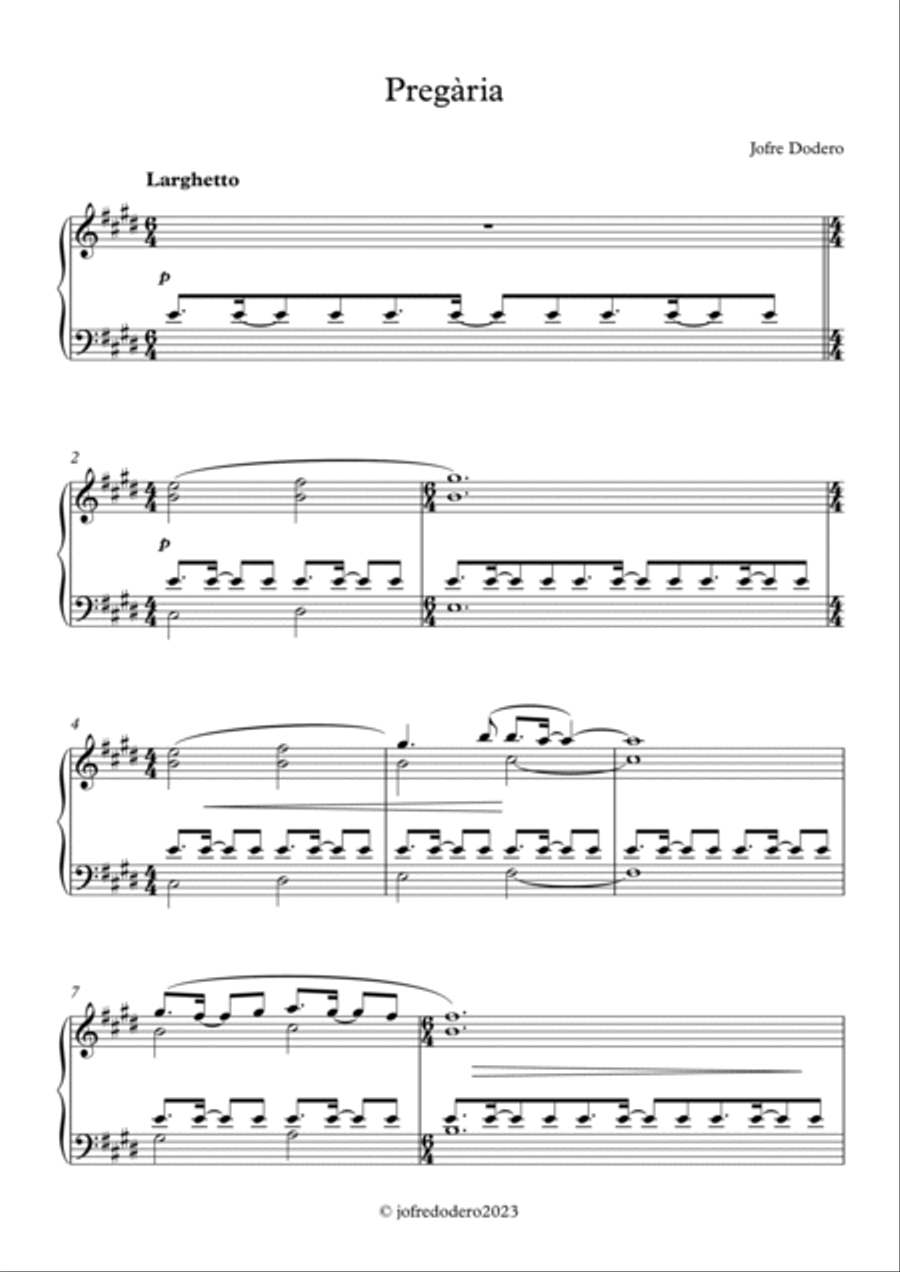 Pregària / Prayer Piano Solo scores gallery preview page 2