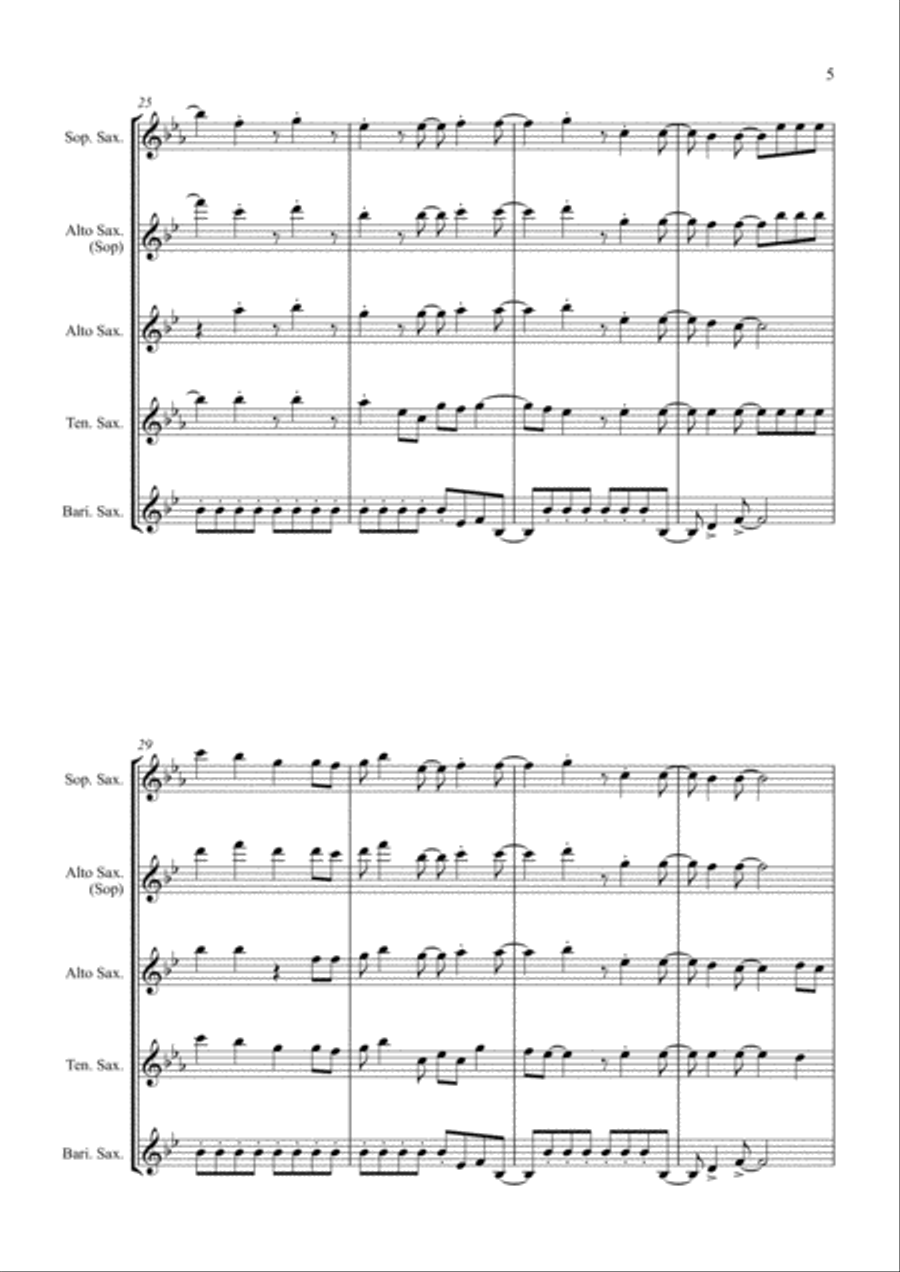 Jump Jump Saxophone Quartet scores gallery preview page 5