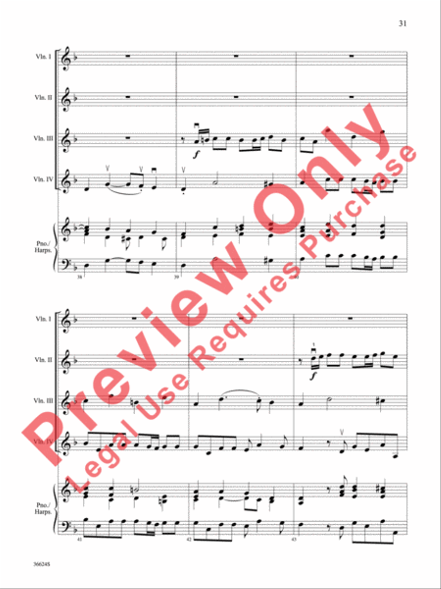 Violins Go Vivaldi -- Two Movements for Violin Quartet Small Ensemble scores gallery preview page 32
