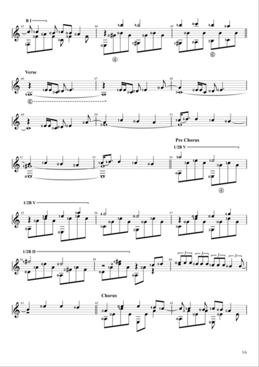Fallin Guitar Solo scores gallery preview page 3