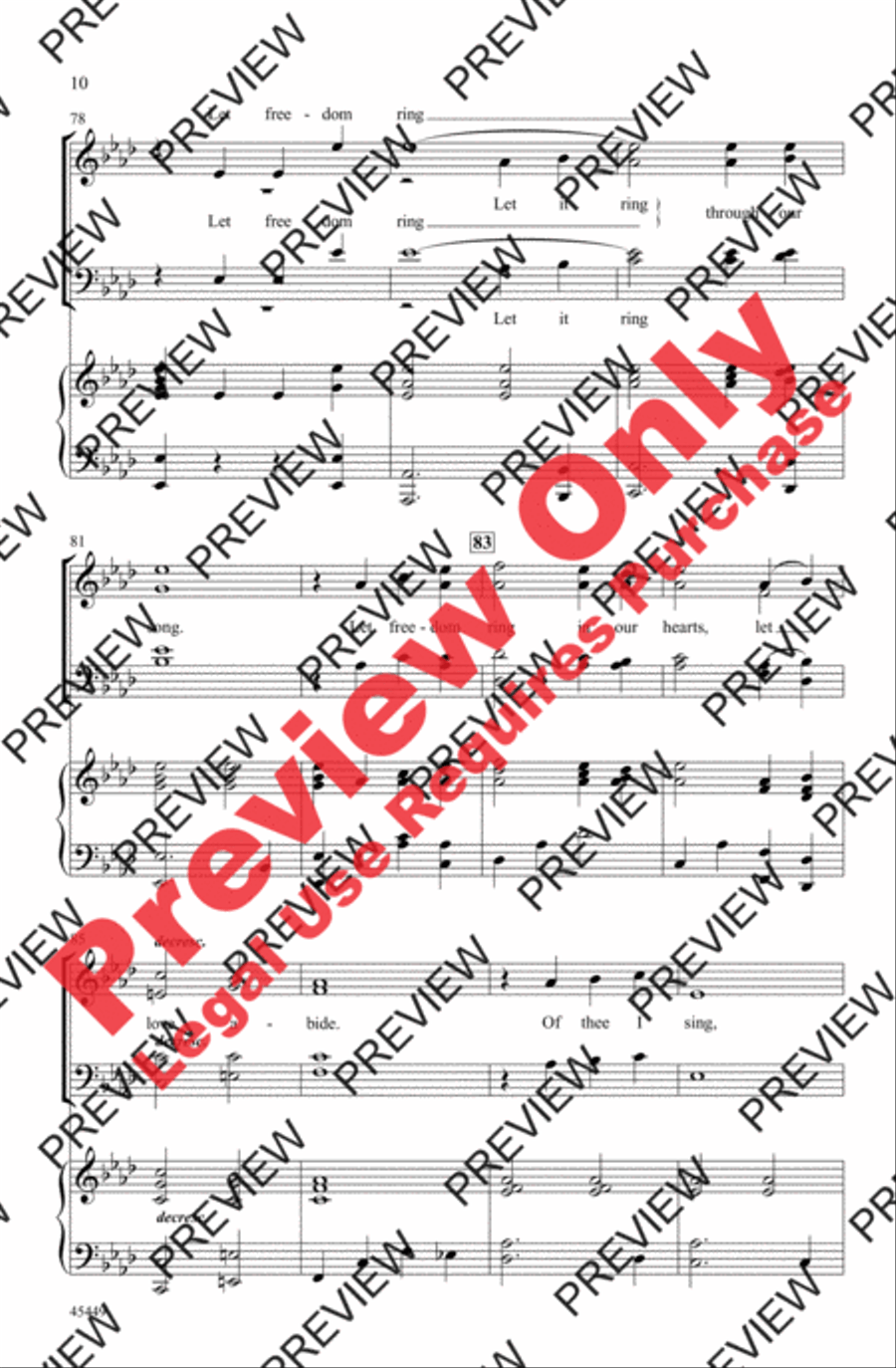 Let Freedom Ring! 4-Part scores gallery preview page 10