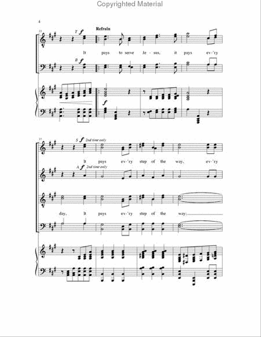 It Pays to Serve Jesus Divisi scores gallery preview page 4