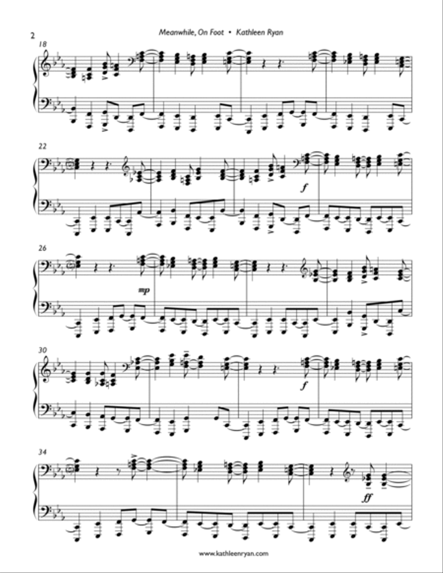 Meanwhile, On Foot Piano Solo scores gallery preview page 2