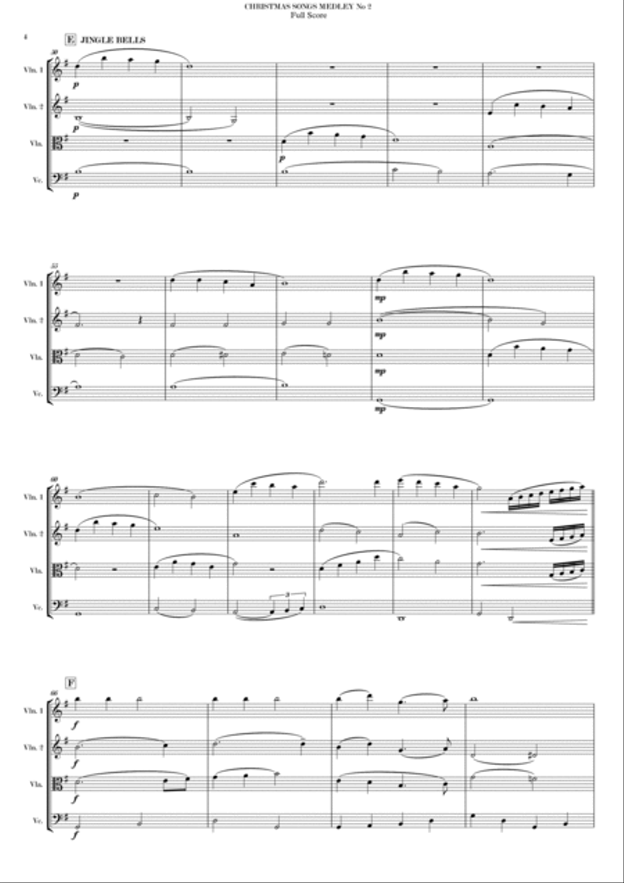 CHRISTMAS SONGS MEDLEY Nº 2 String Quartet scores gallery preview page 6