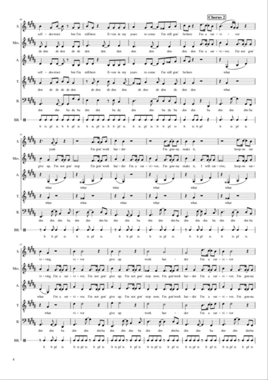 Survivor A Cappella scores gallery preview page 4