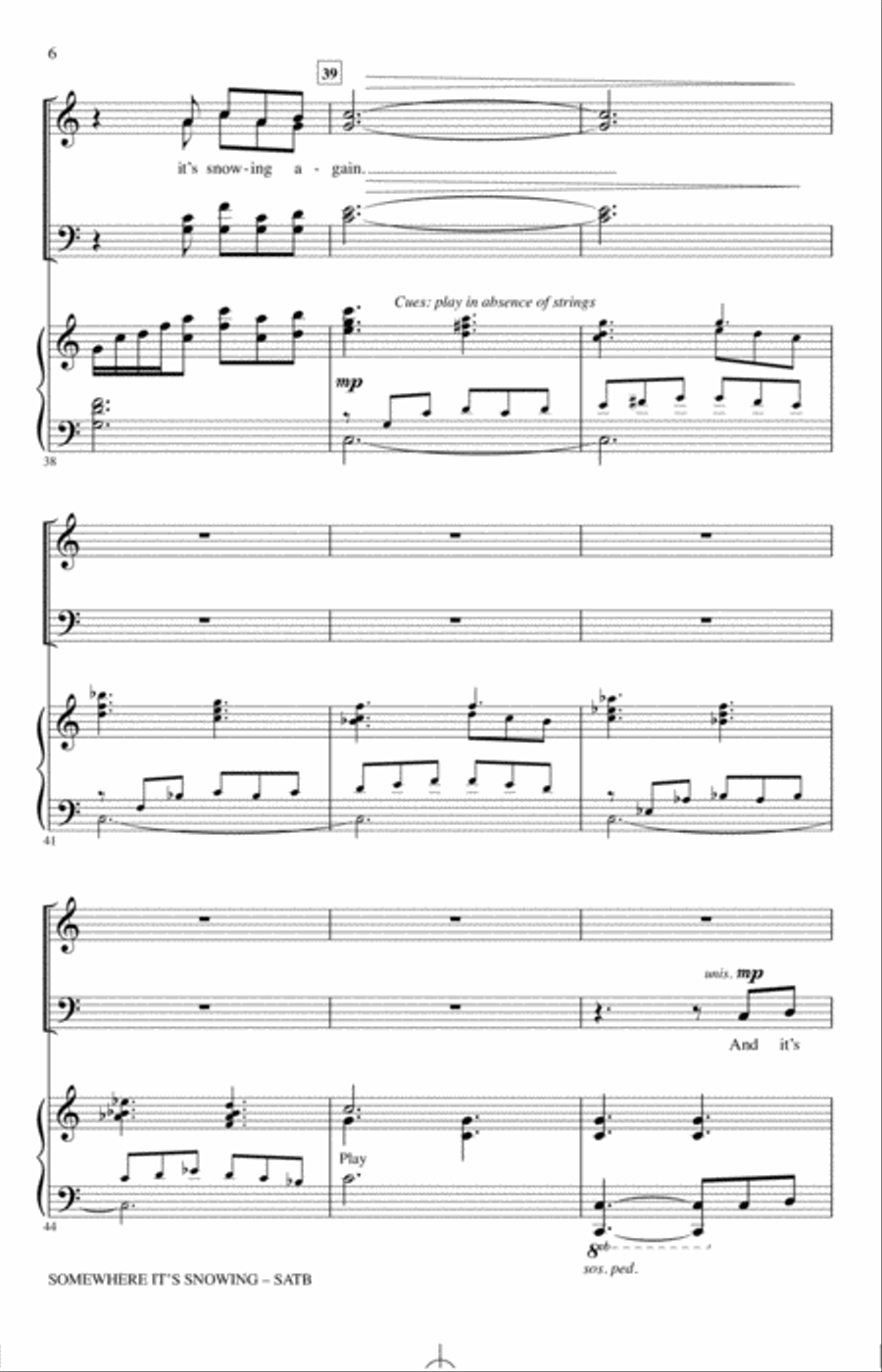 Somewhere It's Snowing (arr. John Leavitt) 4-Part scores gallery preview page 5