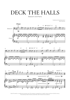 Deck The Halls (Bassoon and Piano) - Christmas Carol