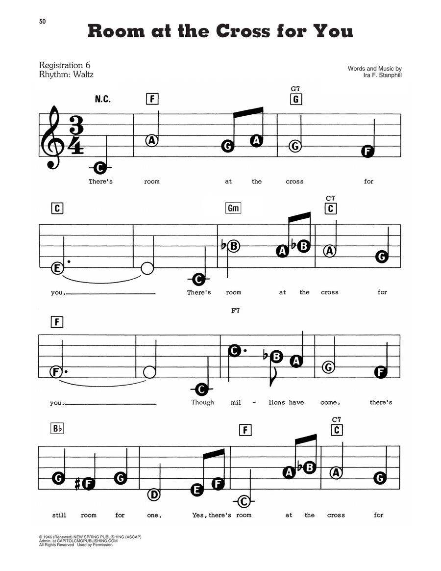 Room At The Cross For You Electronic Keyboard scores gallery preview page 1