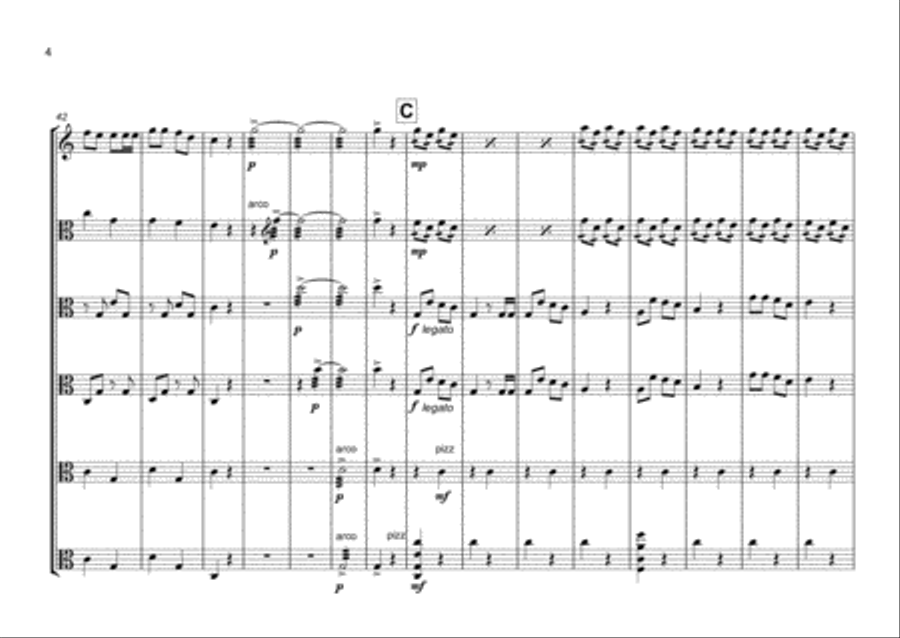 Jingle Bells for Six Violas Viola Solo scores gallery preview page 5