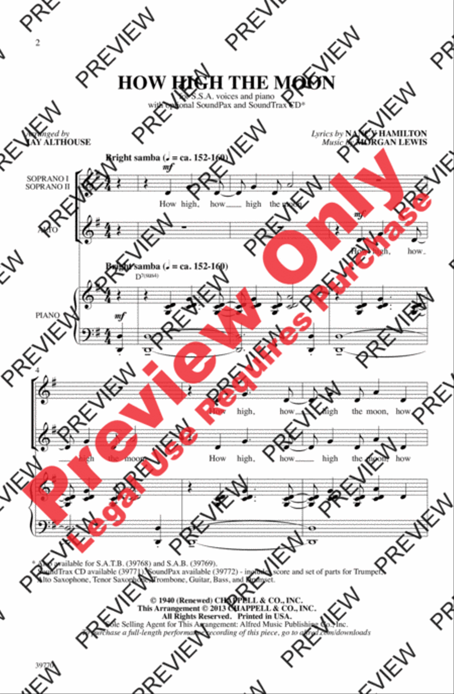 How High the Moon Women's Choir scores gallery preview page 2