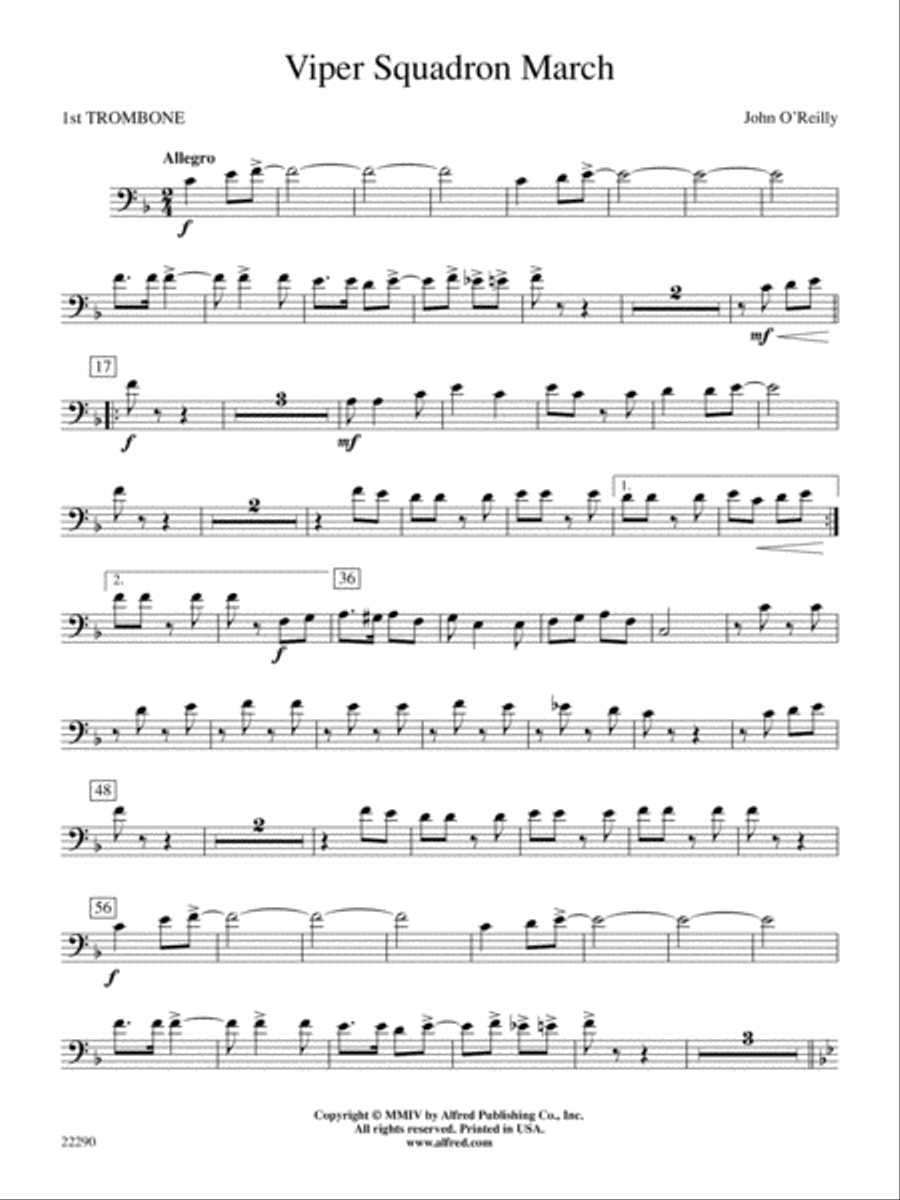 Viper Squadron March: 1st Trombone Concert Band scores gallery preview page 1