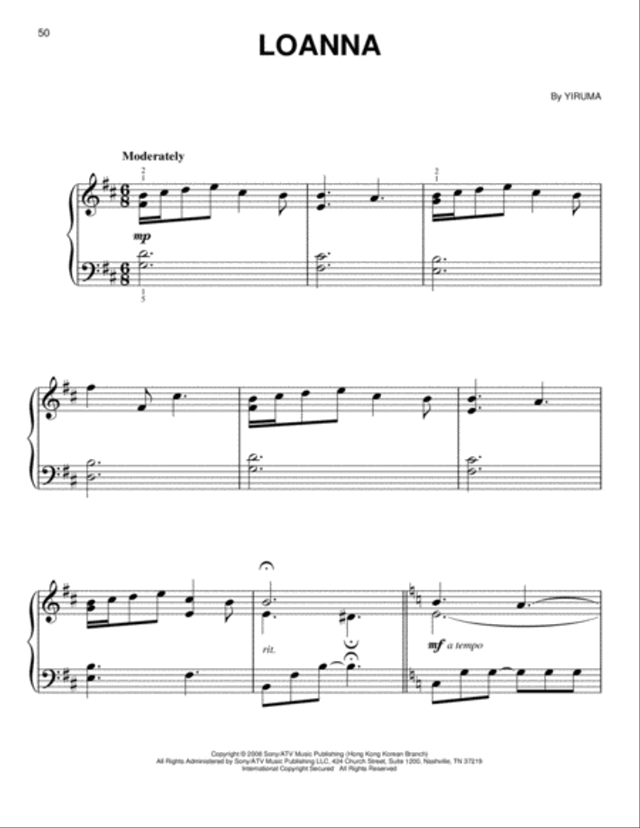 Loanna Easy Piano scores gallery preview page 1