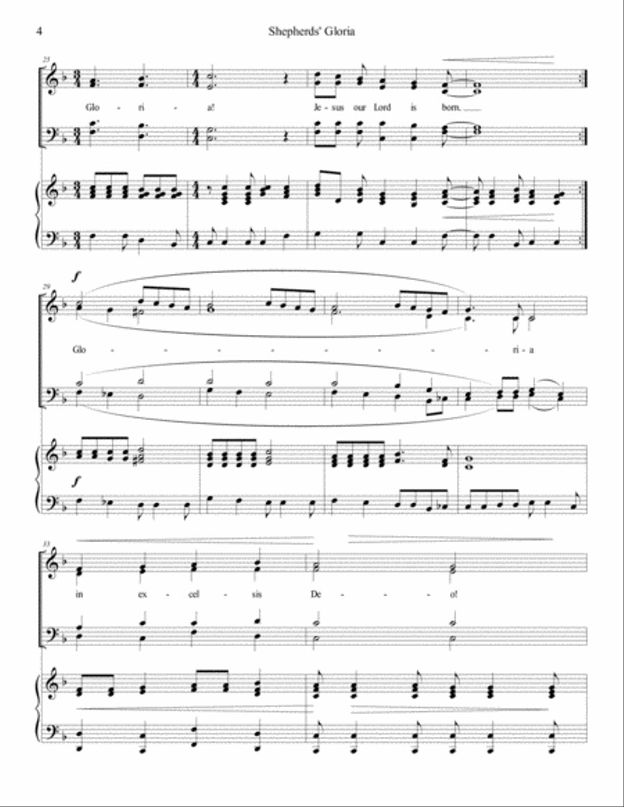 Shepherds' Gloria 4-Part scores gallery preview page 4