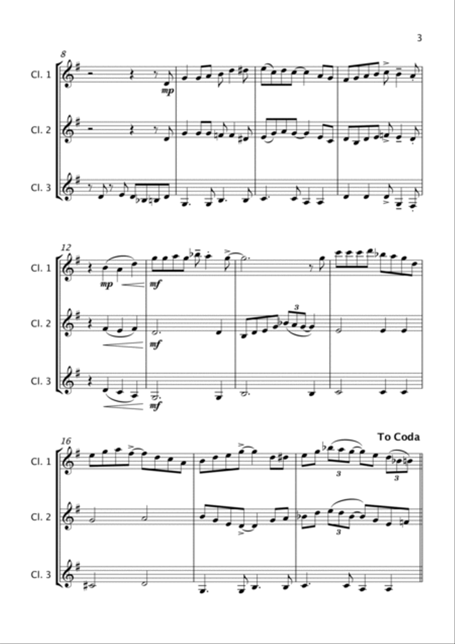 Cool, Calm and Collected - Clarinet Trio Clarinet Trio scores gallery preview page 6