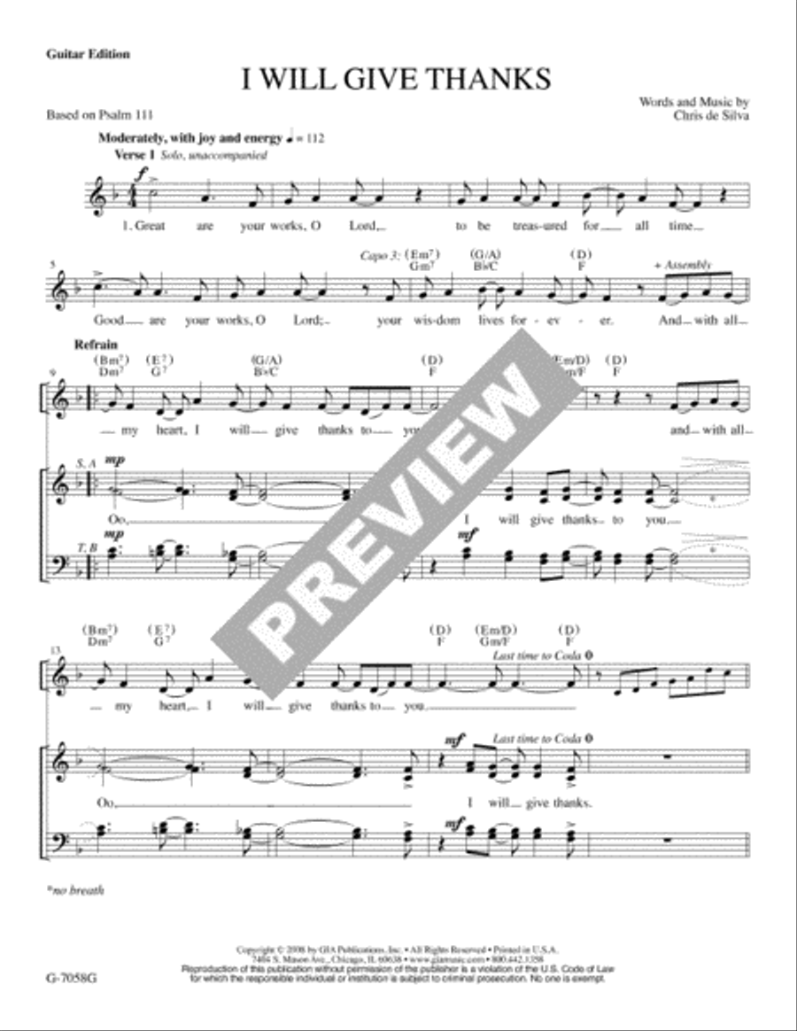 I Will Give Thanks - Guitar edition Guitar scores gallery preview page 2
