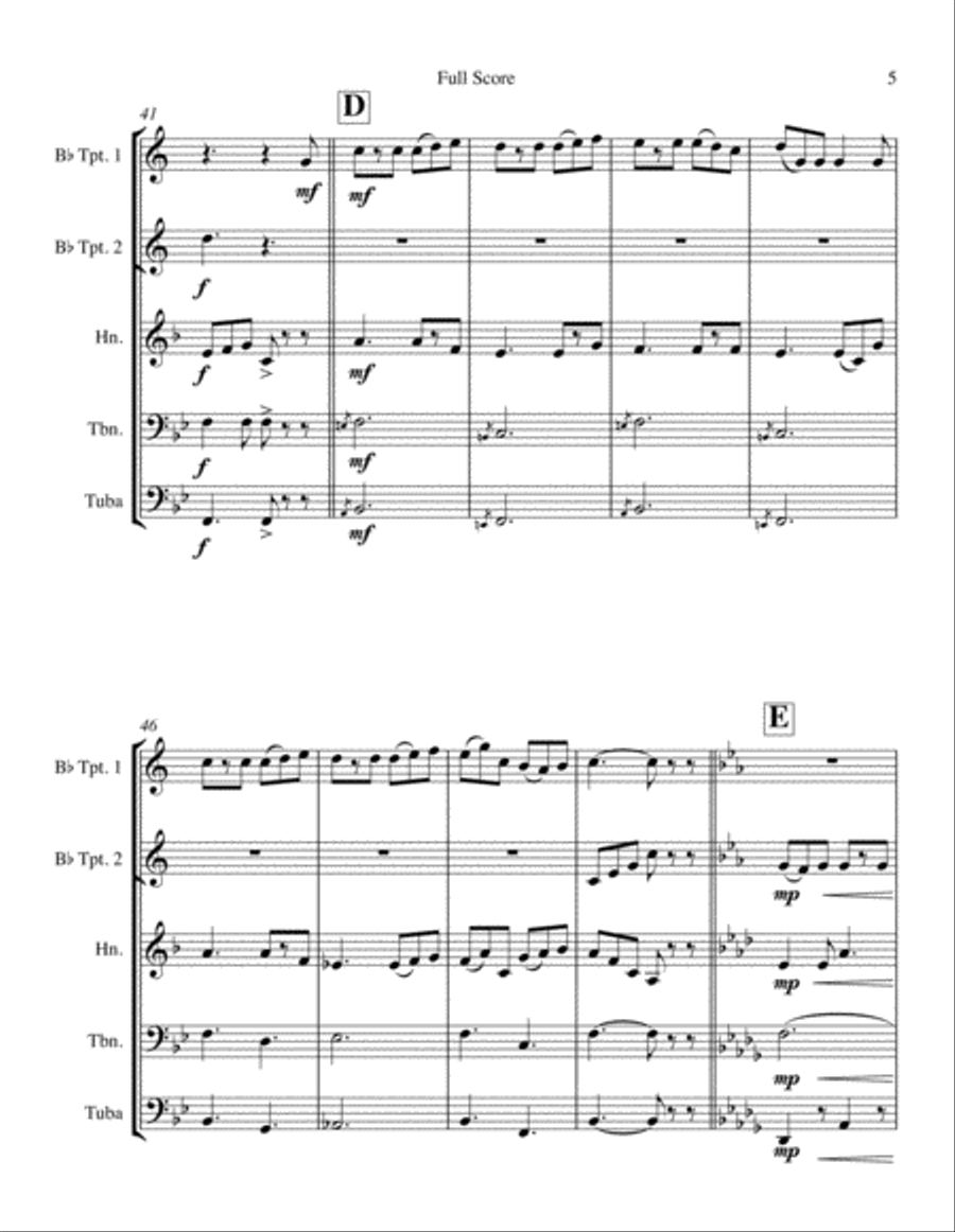 Celtic Dance for Brass Quintet Brass Quintet scores gallery preview page 5