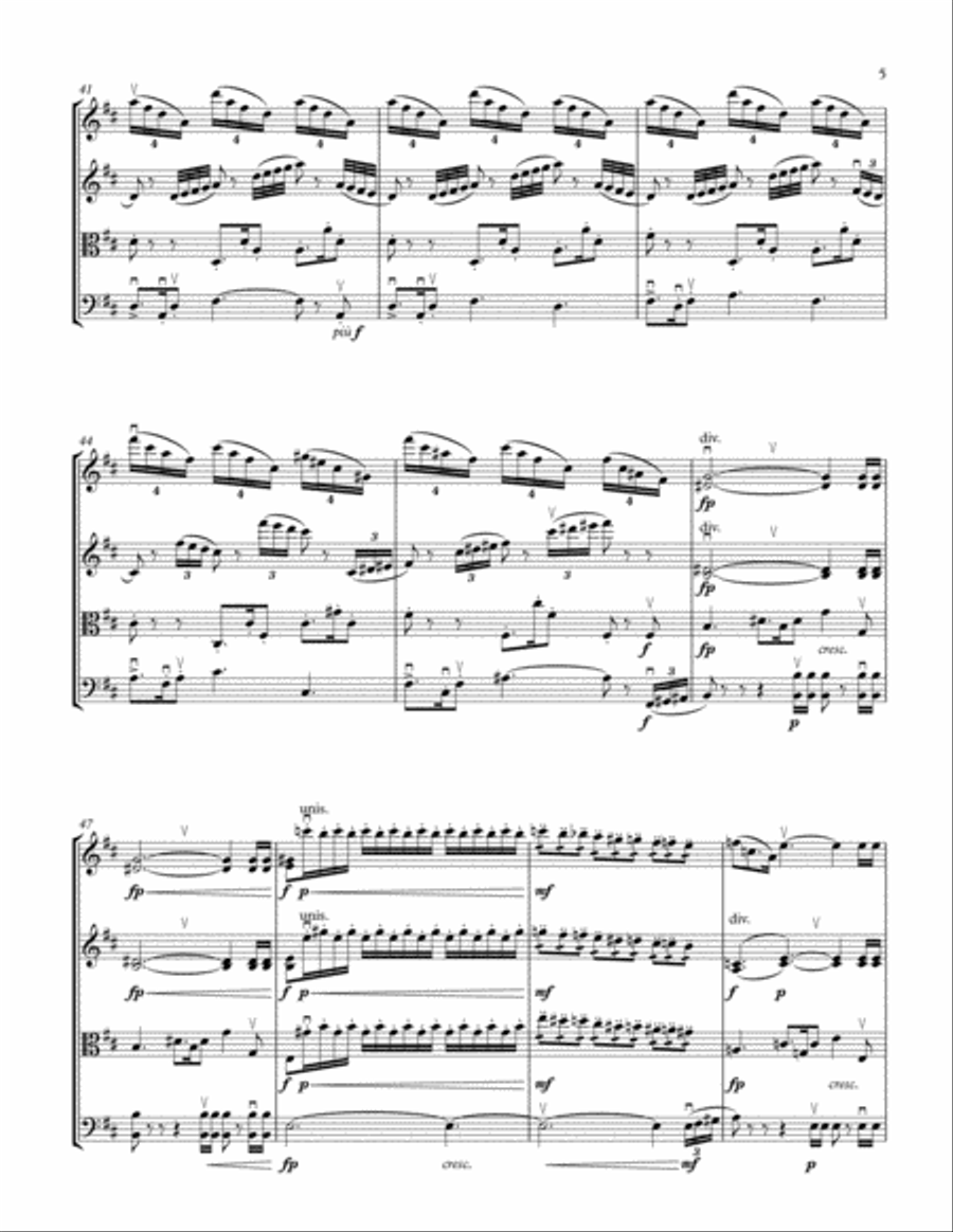 Die Walküre - Act 3 Prelude - For String Quartet String Quartet scores gallery preview page 5