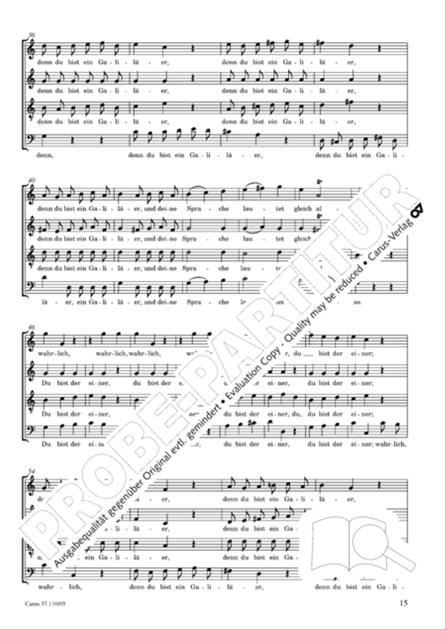 Markuspassion. Werkausgabe Reihe 1, Bd. 7 (Homilius) 4-Part scores gallery preview page 16
