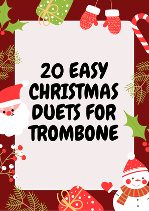 Book cover for 20 Easy Christmas Duets for Trombone