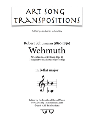 SCHUMANN: Wehmuth, Op. 39 no. 9 (transposed to B-flat major)