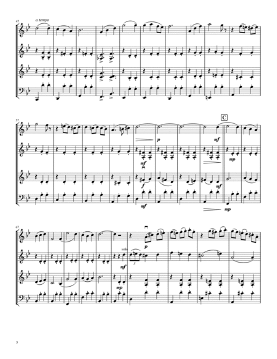 Merry-go-round Of Life String Quartet scores gallery preview page 4