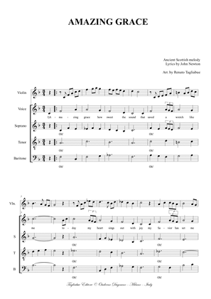 AMAZING GRACE - Arr. for Solo, STB (ora SAB) Choir and Violin (ad libitum)