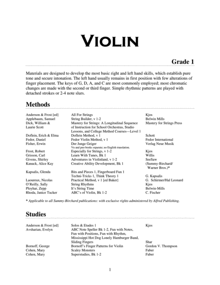 String Syllabus, Volume 1