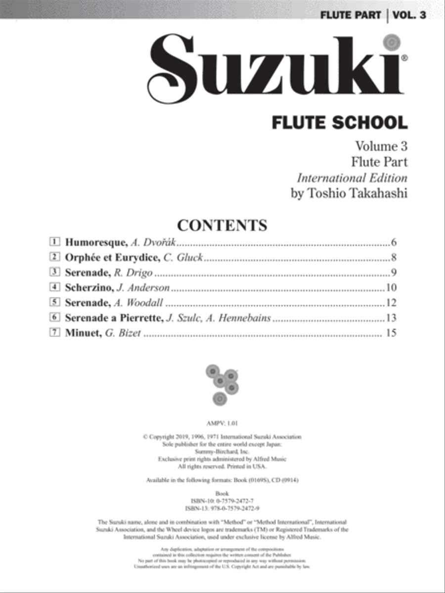 Suzuki Flute School, Volume 3