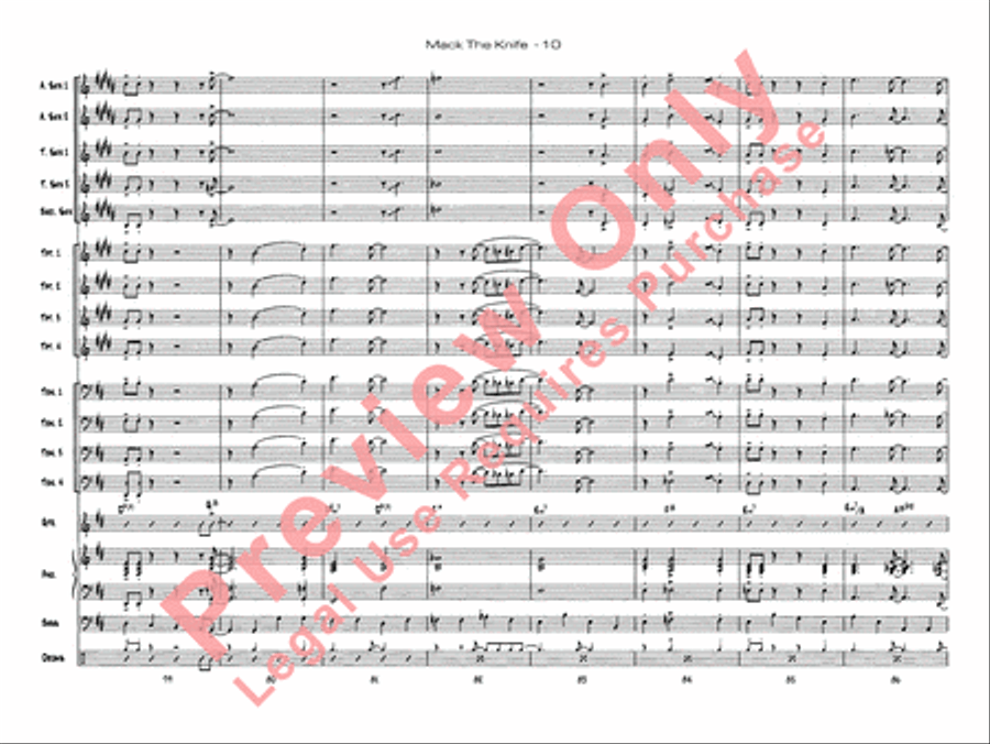 Mack the Knife (from The Threepenny Opera) Jazz Ensemble scores gallery preview page 12