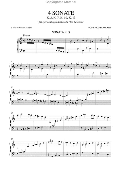 4 Sonatas (K. 3, 7, 10, 13) for Keyboard image number null