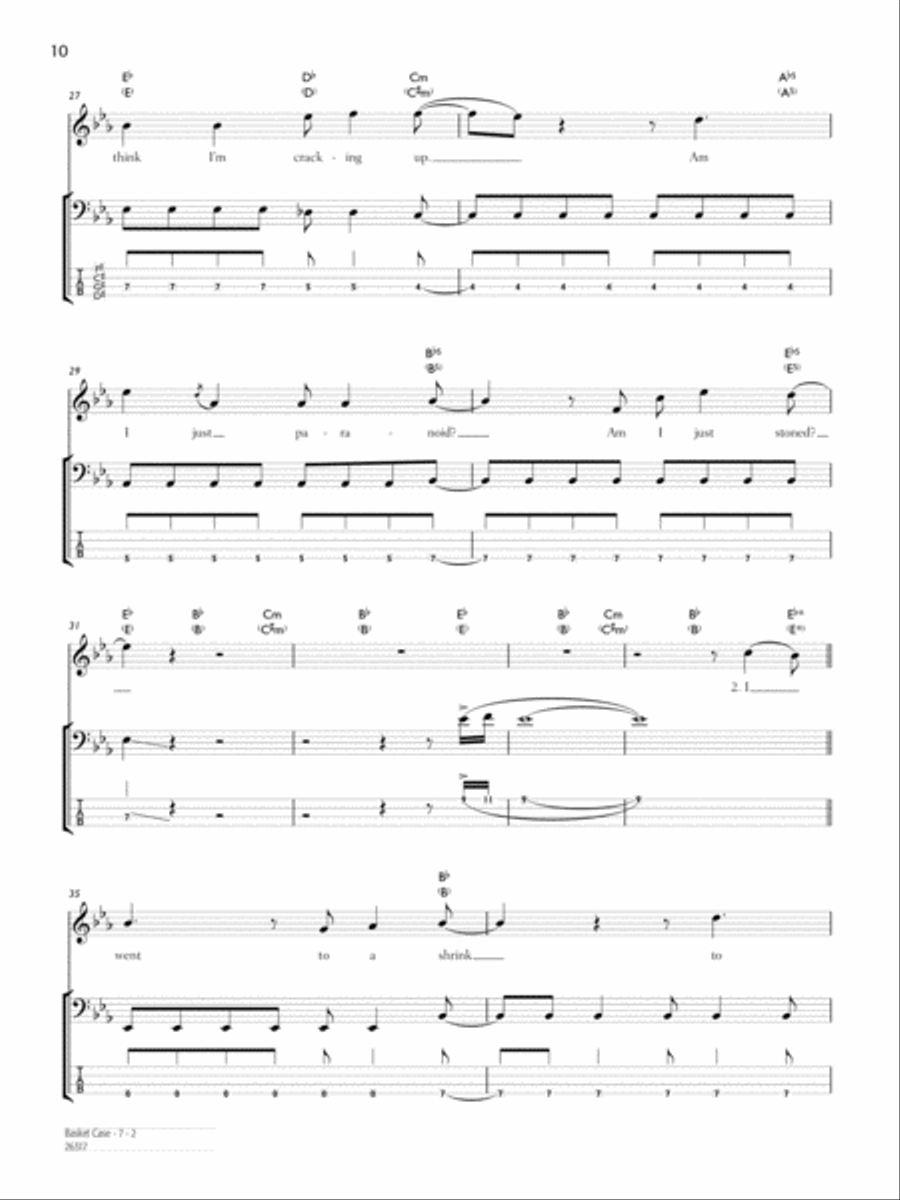 Basket Case Basket Case Bass Guitar Tablature scores gallery preview page 2