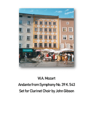Book cover for Mozart - Andante from Symphony #39 set for Clarinet Choir