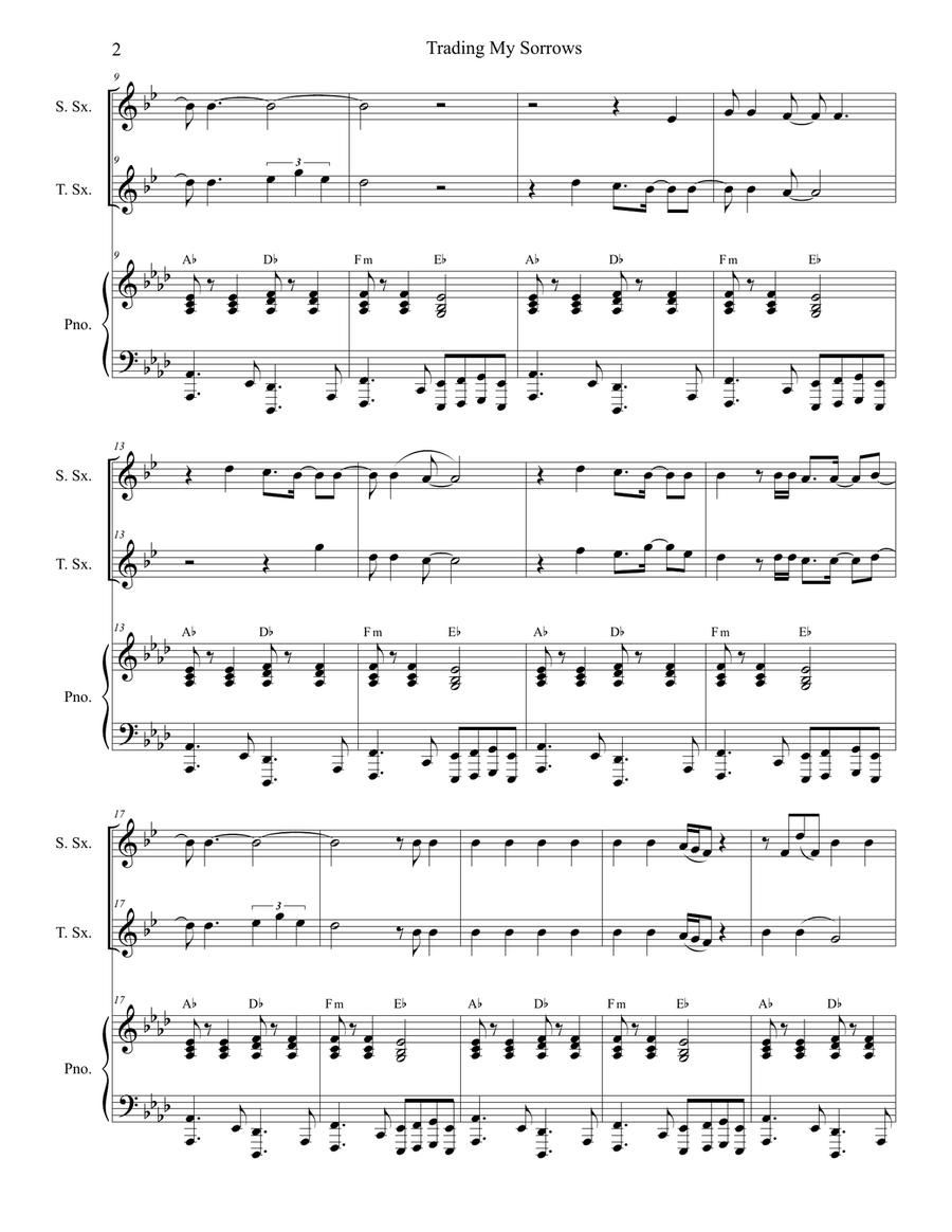 Trading My Sorrows Woodwind Duet scores gallery preview page 2