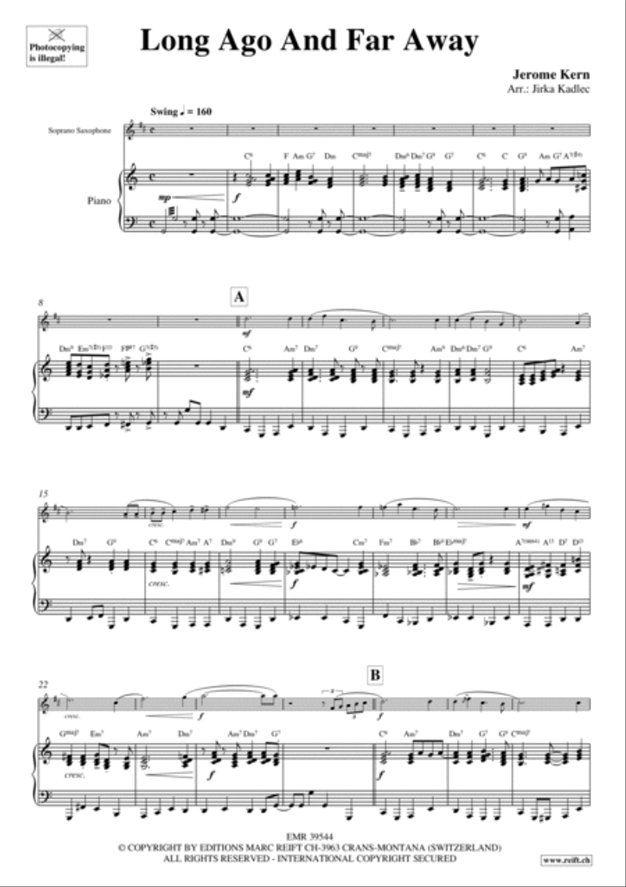 Long Ago And Far Away Soprano Saxophone scores gallery preview page 3