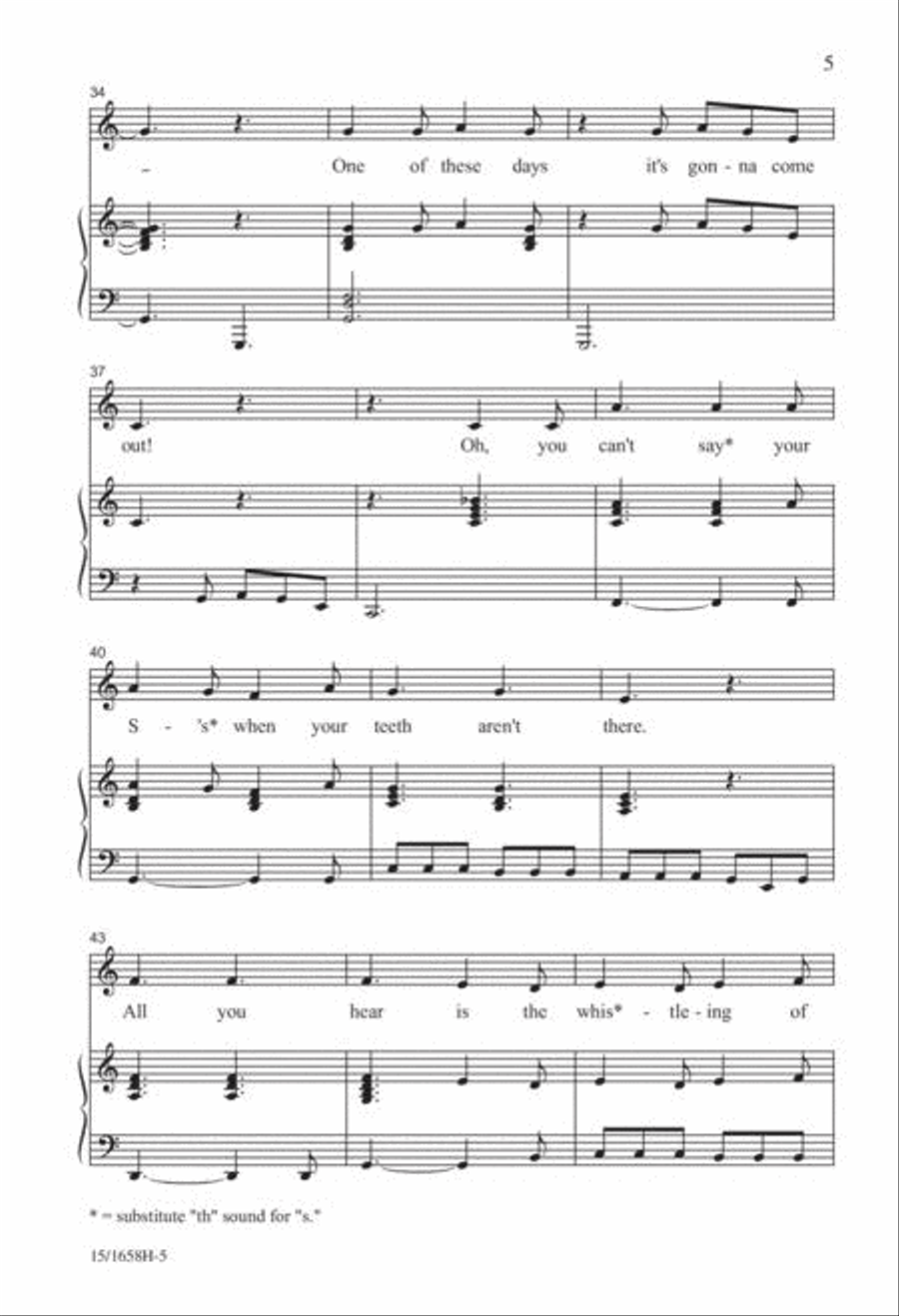 The Looth Tooth Tune Unison Choir scores gallery preview page 5