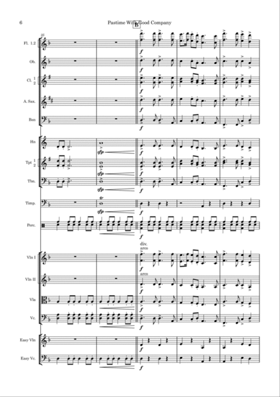 Pastime With Good Company Full Orchestra scores gallery preview page 6