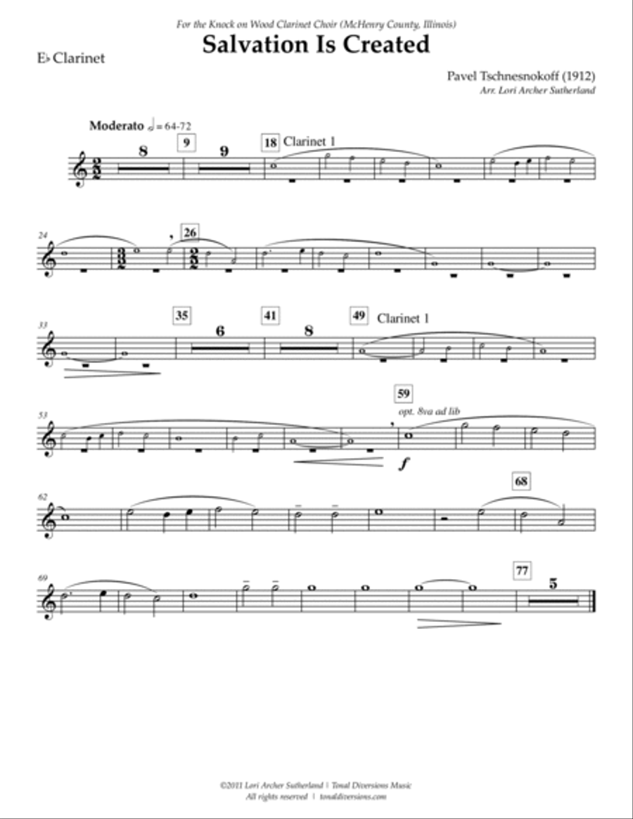 Salvation Is Created Clarinet Choir scores gallery preview page 6