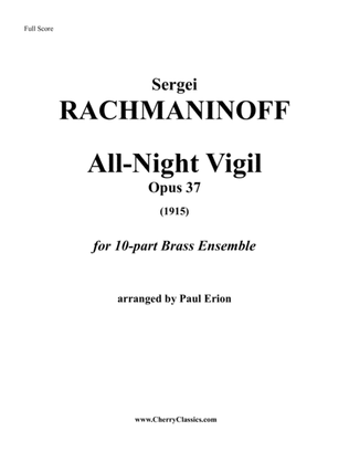 All-Night Vigil (Vespers) for 10-part Brass Ensemble