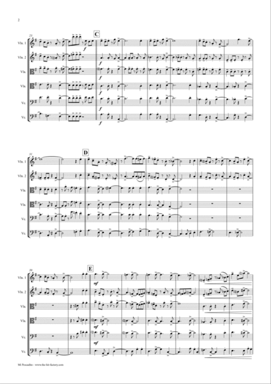 Mi Pescadito - Salsa - String Quintet String Quintet scores gallery preview page 4