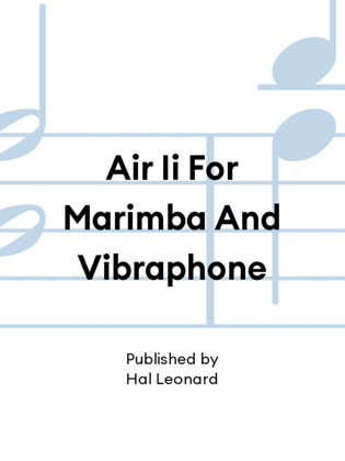 Book cover for Air Ii For Marimba And Vibraphone
