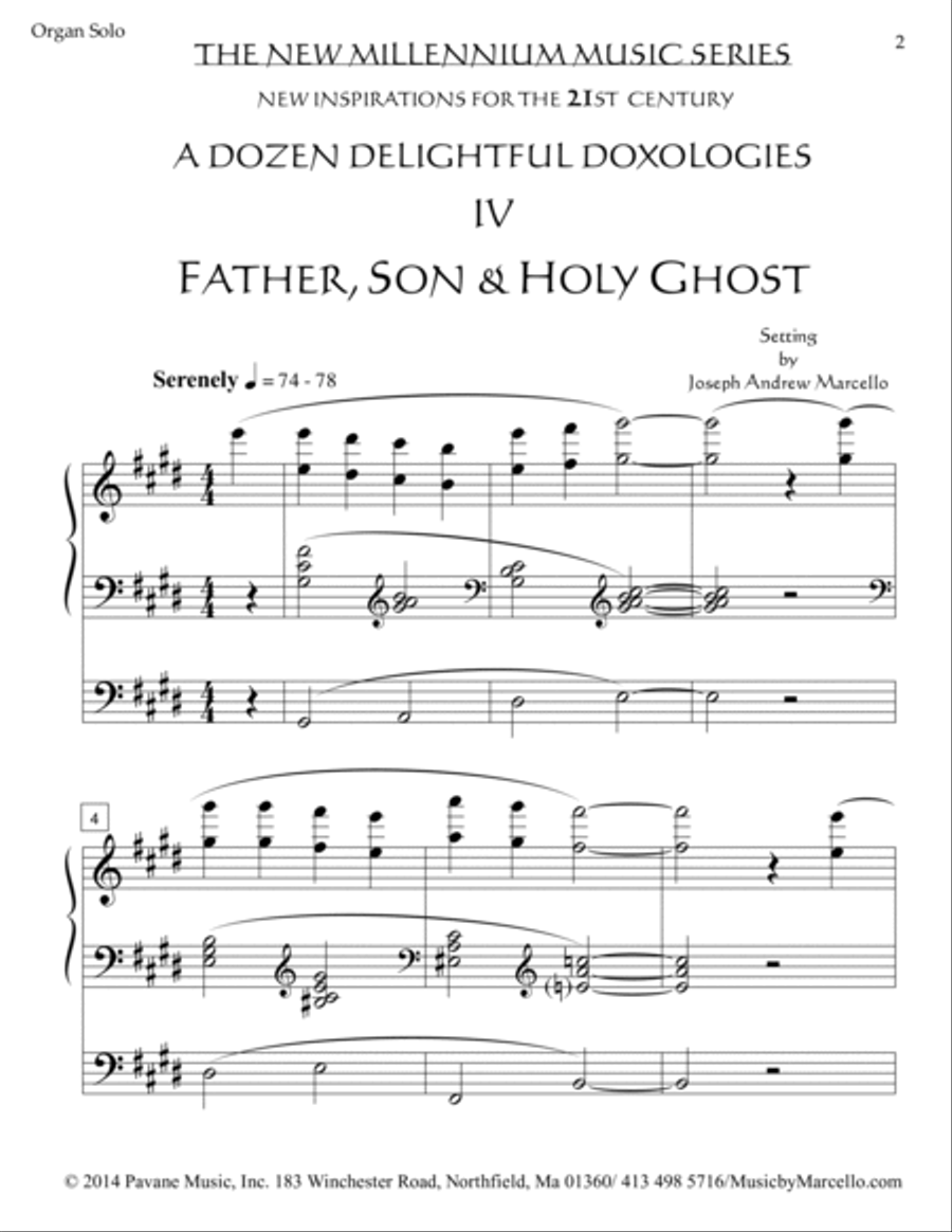 Delightful Doxology IV - Father, Son & Holy Ghost - Organ (E) Organ Solo scores gallery preview page 2