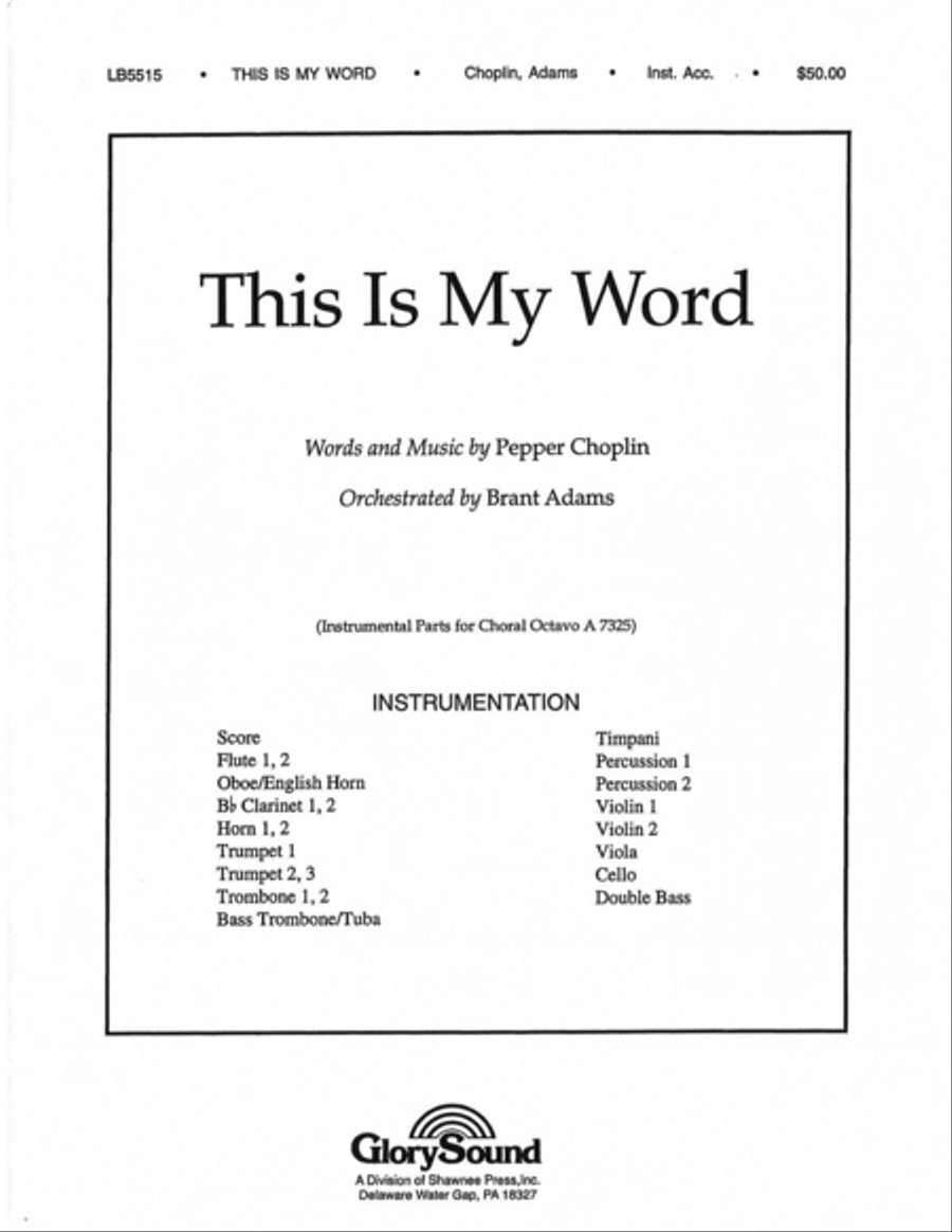 This Is My Word Choir scores gallery preview page 1
