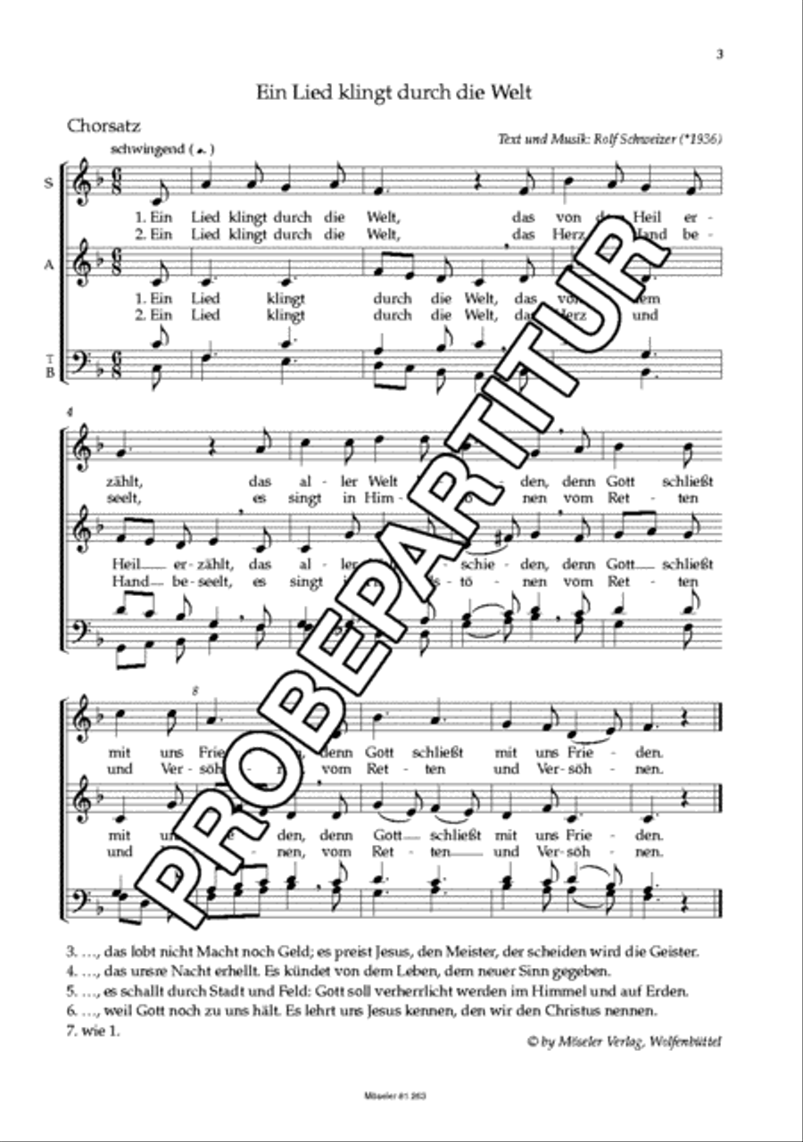 Ein Lied klingt durch die Welt Mixed Choir scores gallery preview page 4