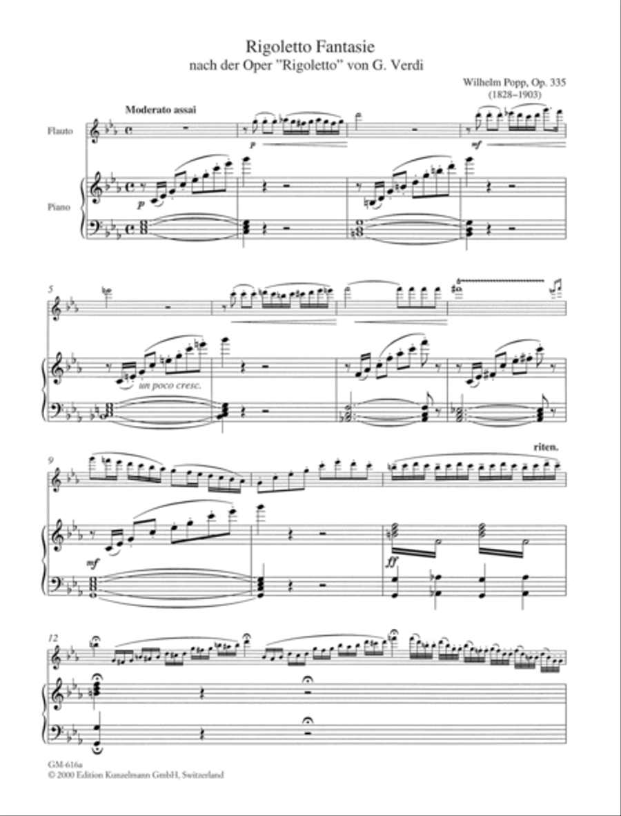 Rigoletto fantasia Flute Solo scores gallery preview page 2