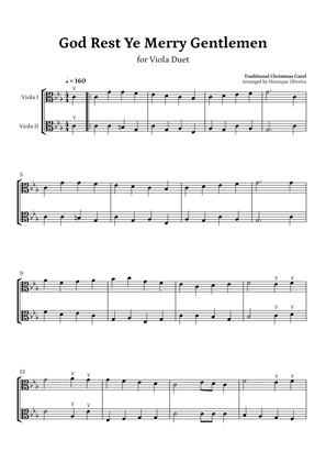 God Rest Ye Merry Gentlemen (Viola Duet) - Beginner Level