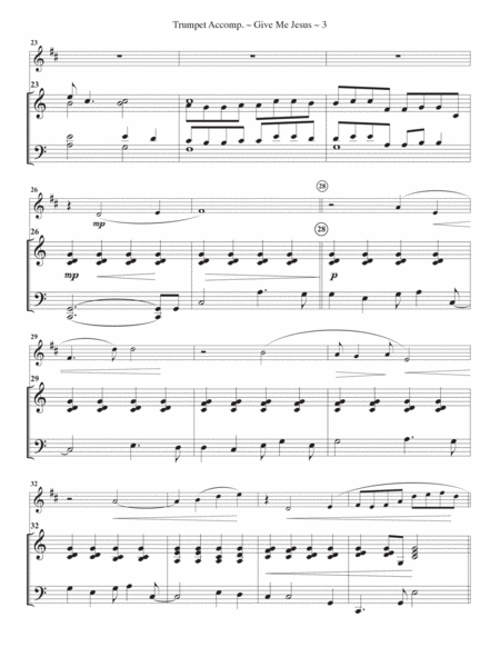 Give Me Jesus - Solo Bb Trumpet and Piano image number null