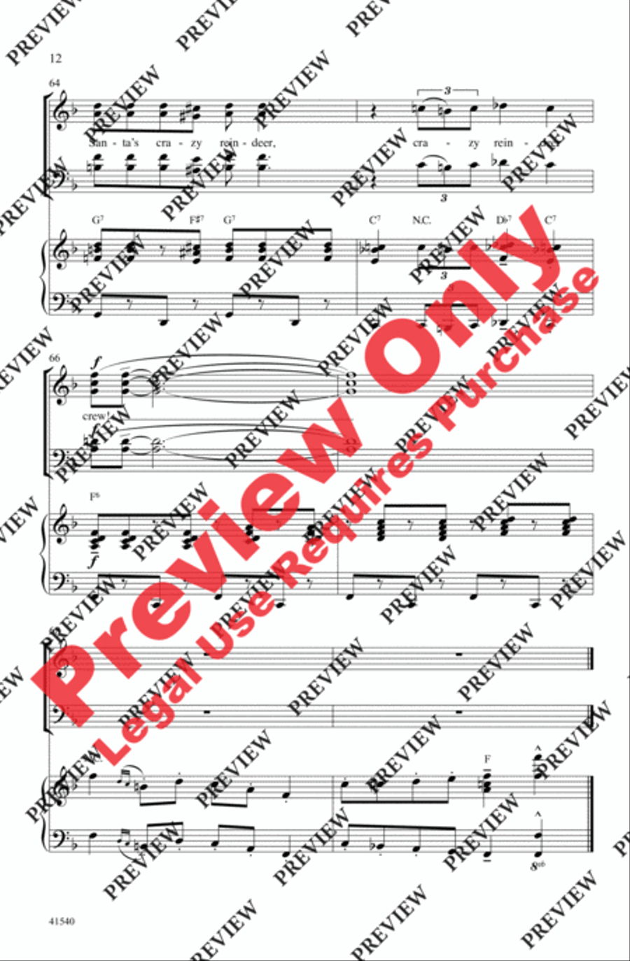 Santa's Crazy Reindeer 4-Part scores gallery preview page 12